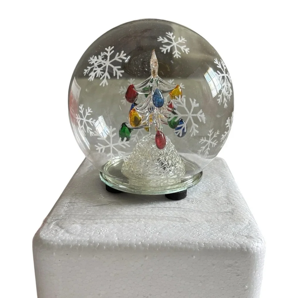 Handblown LED Glass Globe Christmas Tree Color Changing Lights Box 5